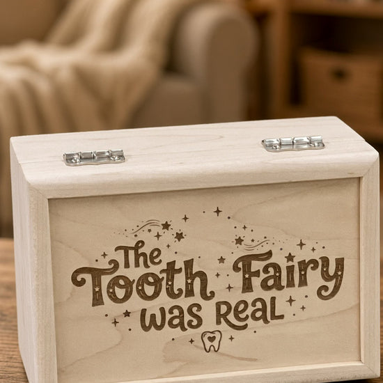 18-second video of the engraved maple tooth fairy box (example engraving)