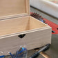 Wooden Box with Hinged Lid | Handmade Unfinished Wood Box | Custom Engravings | 10 x 6 x 3 3/4 | Box Shown in Maple