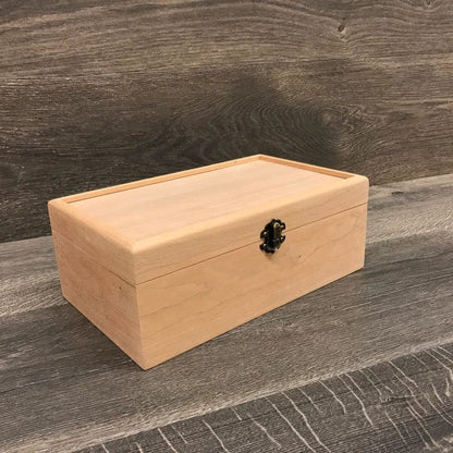 The Designcraft Studio Boxes with trays Unfinished Wood Box with Hinges & Tray-10 x 6 x 3 3/4-handmade gifts-memory boxes-engravable wood box-personalized boxes-small jewelry box