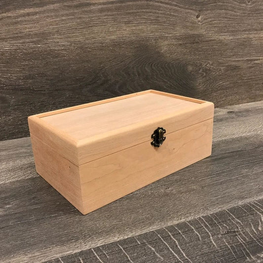 The Designcraft Studio Boxes with trays Unfinished Wood Box with Hinges & Tray-10 x 6 x 3 3/4-handmade gifts-memory boxes-engravable wood box-personalized boxes-small jewelry box
