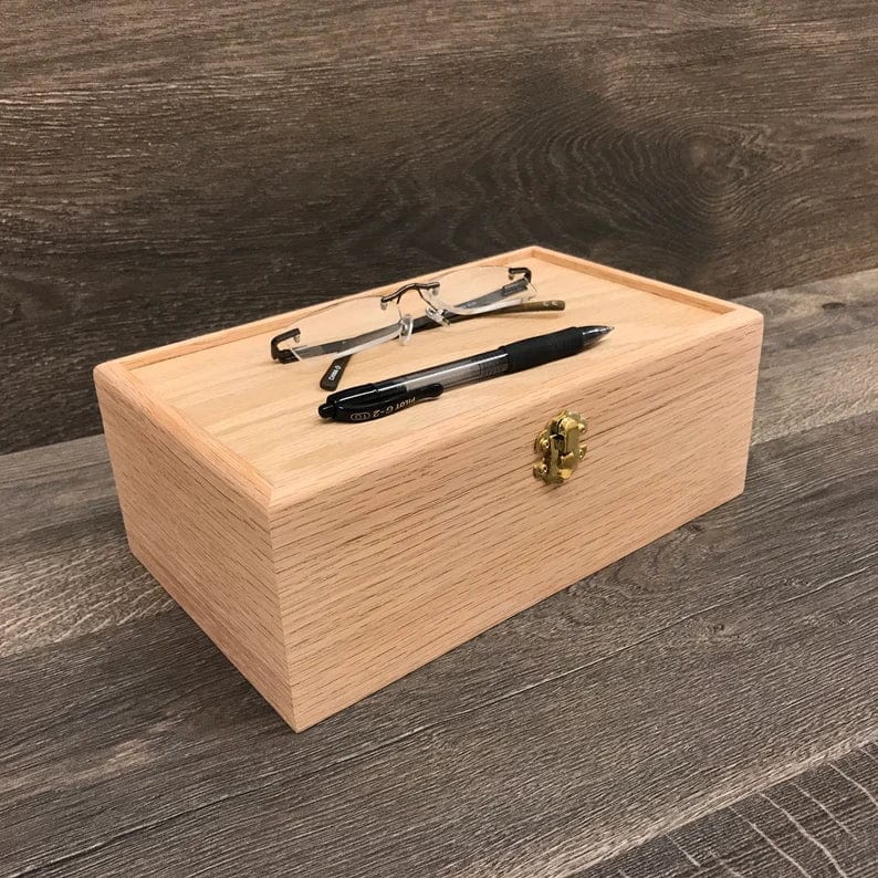 The Designcraft Studio Boxes with trays Unfinished Wood Box with Hinges & Tray-10 x 6 x 3 3/4-handmade gifts-memory boxes-engravable wood box-personalized boxes-small jewelry box
