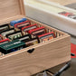 The Designcraft Studio Game Card Boxes Unfinished Wooden Deck Box with Adjustable Dividers to Protect and Organize Your Favorite Cards