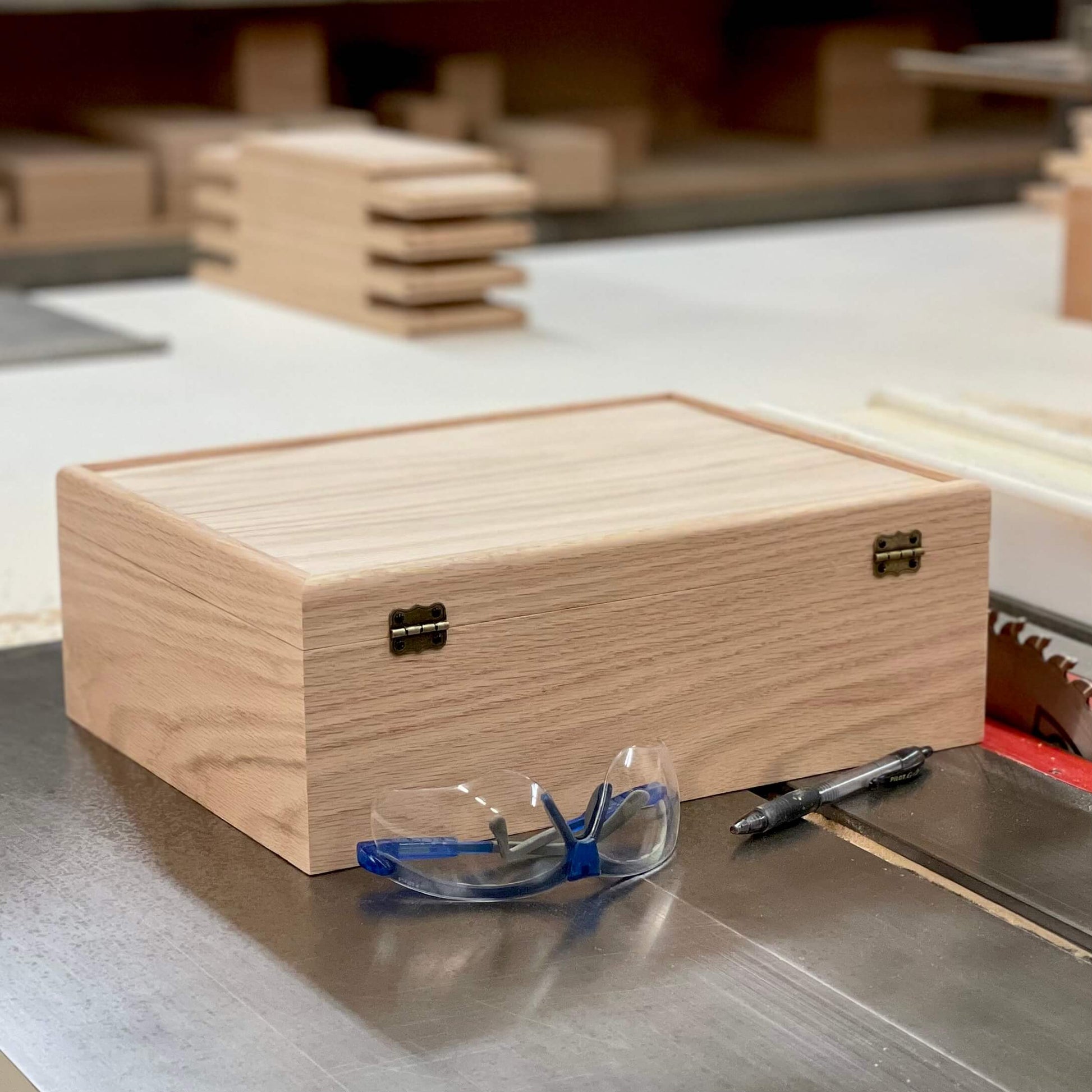 The Designcraft Studio Game Card Boxes Unfinished Wooden Deck Box with Adjustable Dividers to Protect and Organize Your Favorite Cards