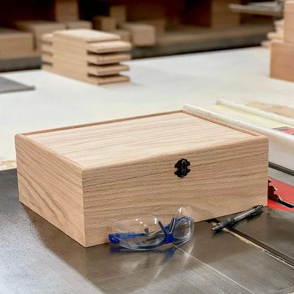 The Designcraft Studio Game Card Boxes Unfinished Wooden Deck Box with Adjustable Dividers to Protect and Organize Your Favorite Cards