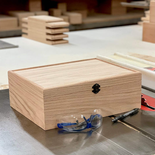 The Designcraft Studio Game Card Boxes Unfinished Wooden Deck Box with Adjustable Dividers to Protect and Organize Your Favorite Cards