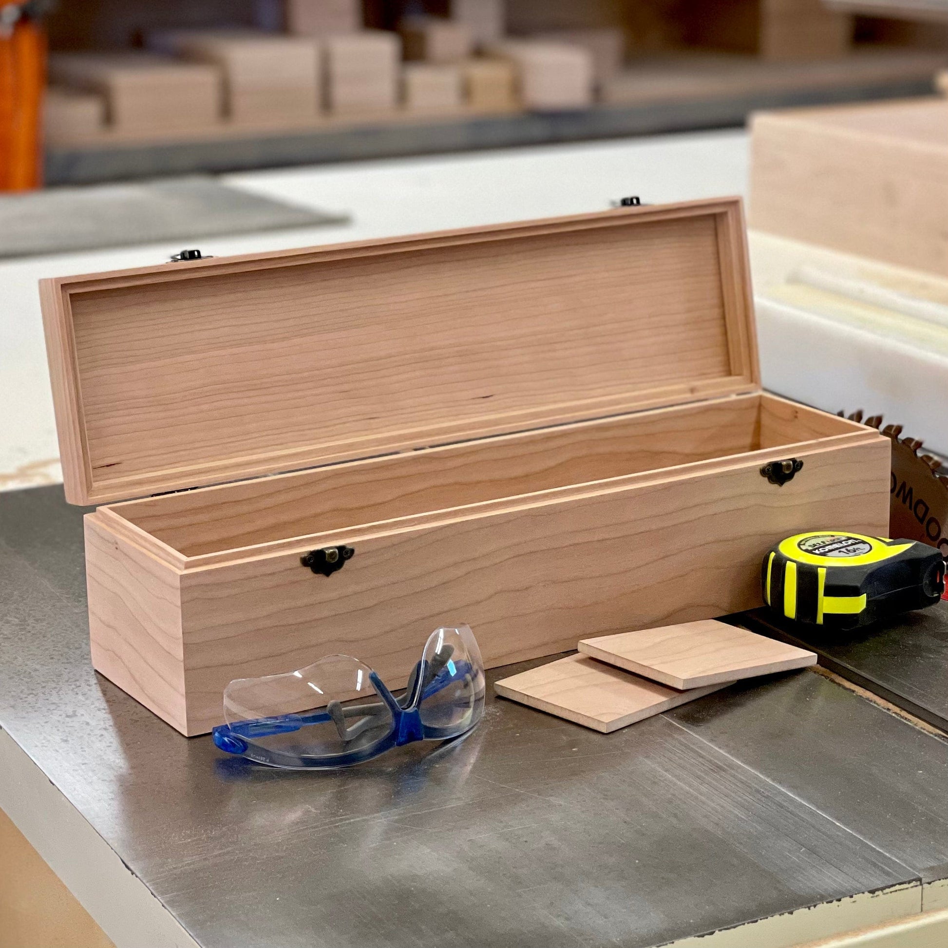 The Designcraft Studio Game Card Boxes Wooden Trading Card Deck Box with Hinged Lid | 2 Removable Dividers | Fits Up To 750 Sleeved Cards | Handmade (Box Shown in Cherry)
