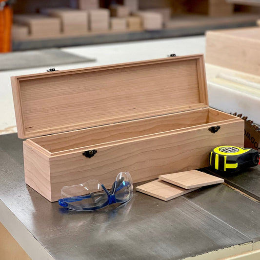 The Designcraft Studio Game Card Boxes Wooden Trading Card Deck Box with Hinged Lid | 2 Removable Dividers | Fits Up To 750 Sleeved Cards | Handmade (Box Shown in Cherry)