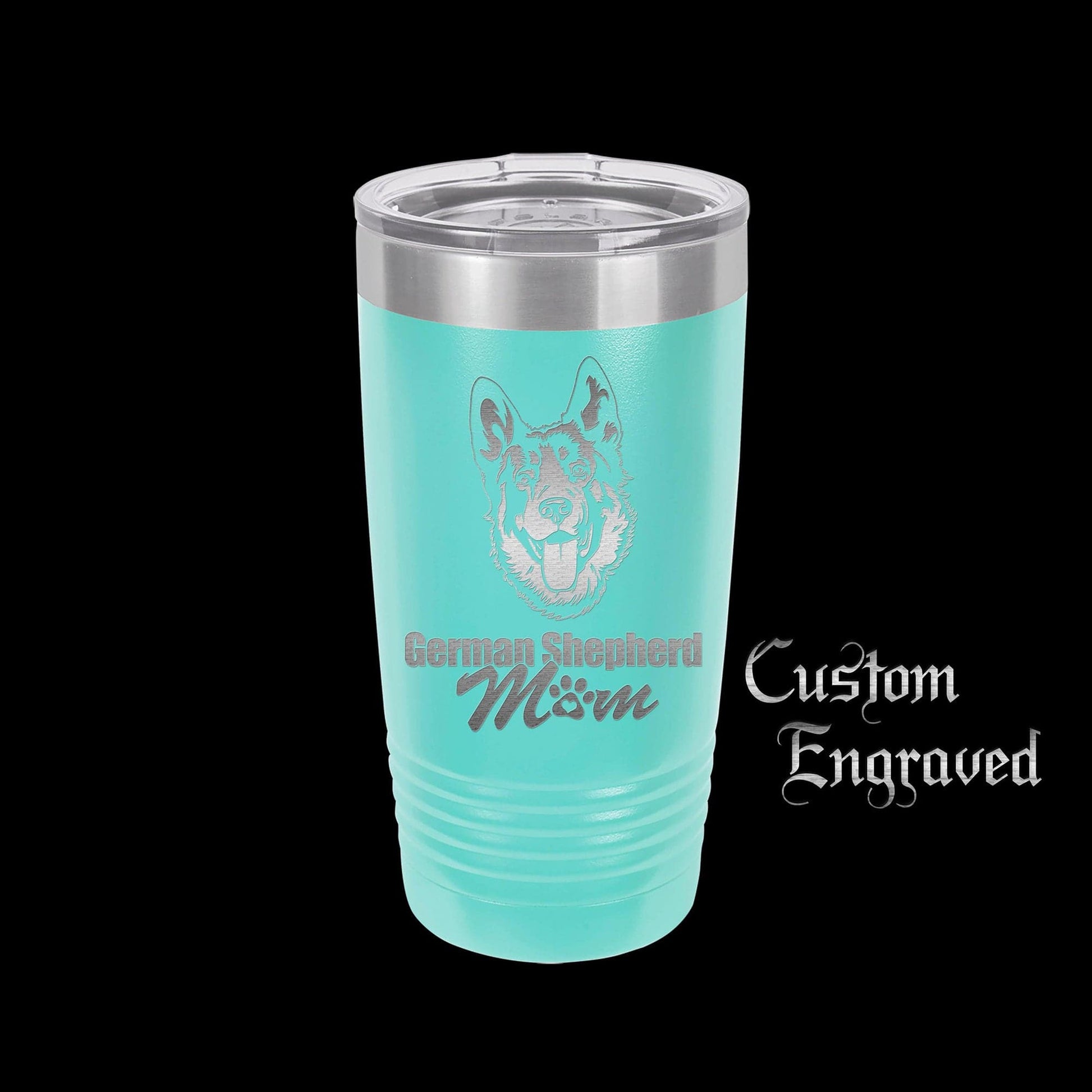 The Designcraft Studio German Shepherd Mom Travel Mug, Stainless Steel, Powder Coated Tumbler, Polar Camel, Engraved, Coffee Mug, Mom Gift