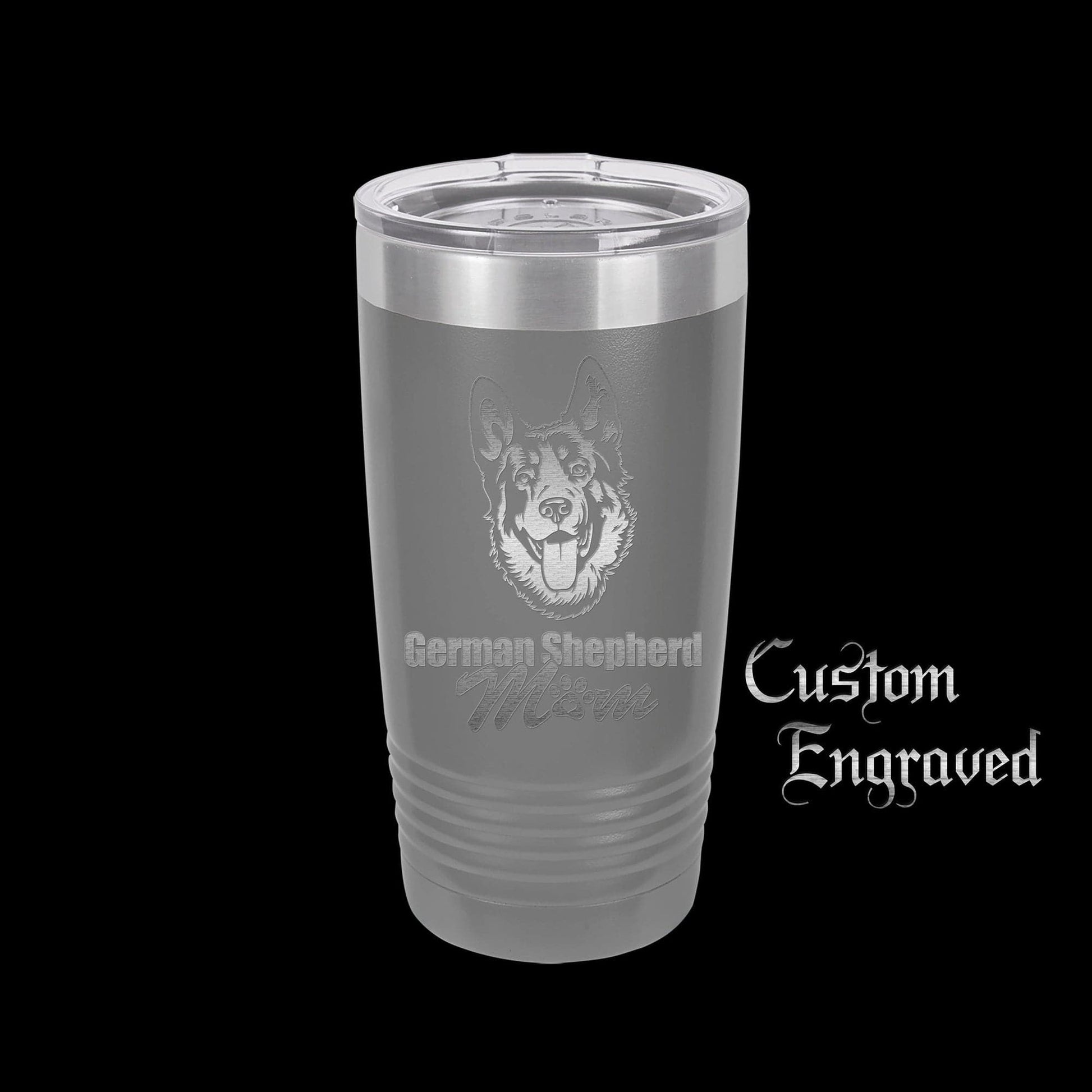 The Designcraft Studio German Shepherd Mom Travel Mug, Stainless Steel, Powder Coated Tumbler, Polar Camel, Engraved, Coffee Mug, Mom Gift