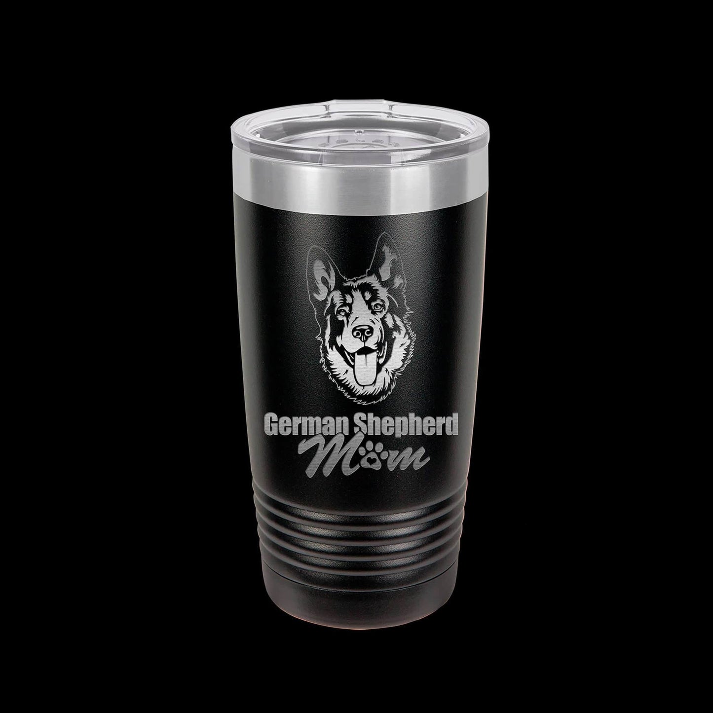 The Designcraft Studio German Shepherd Mom Travel Mug, Stainless Steel, Powder Coated Tumbler, Polar Camel, Engraved, Coffee Mug, Mom Gift