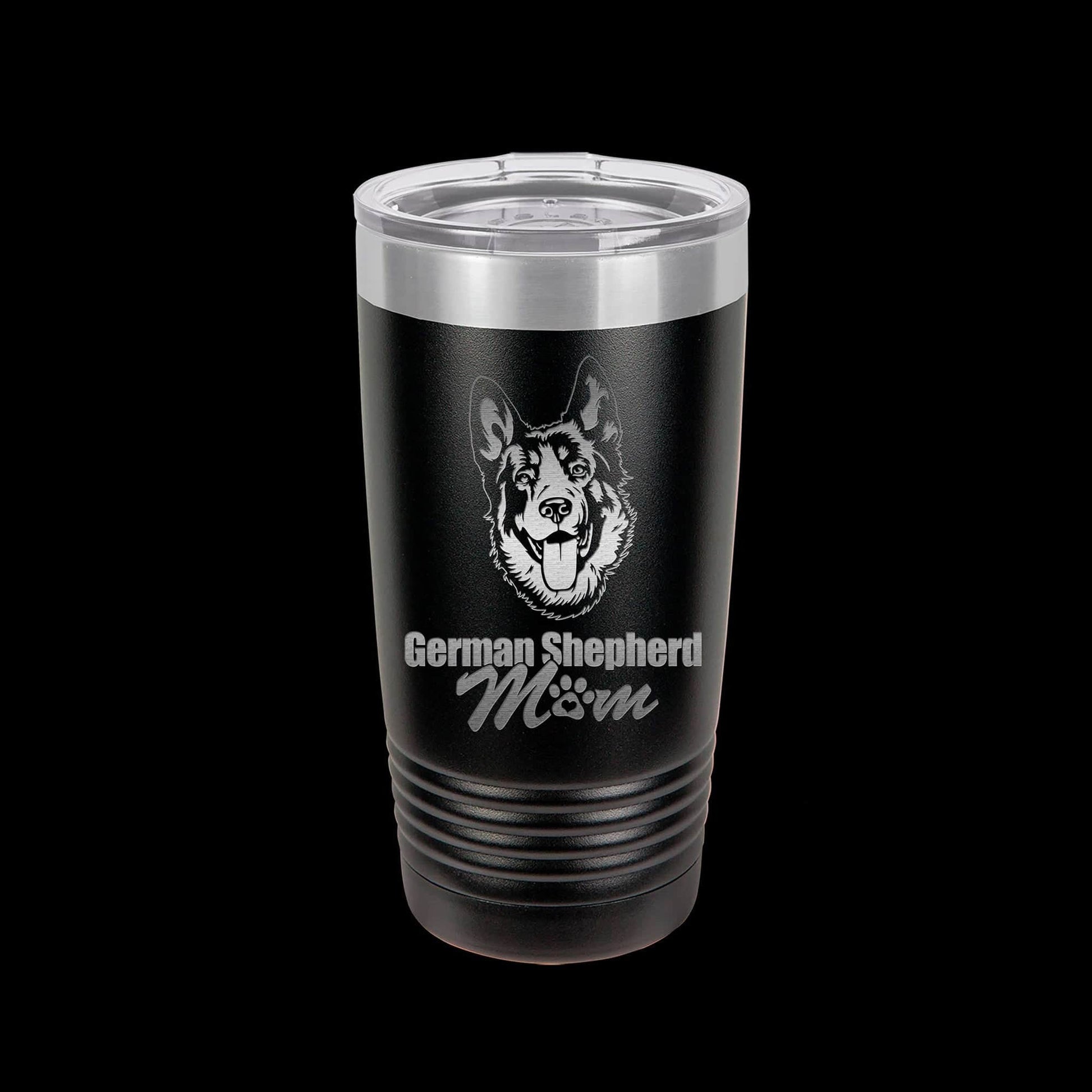 The Designcraft Studio German Shepherd Mom Travel Mug, Stainless Steel, Powder Coated Tumbler, Polar Camel, Engraved, Coffee Mug, Mom Gift