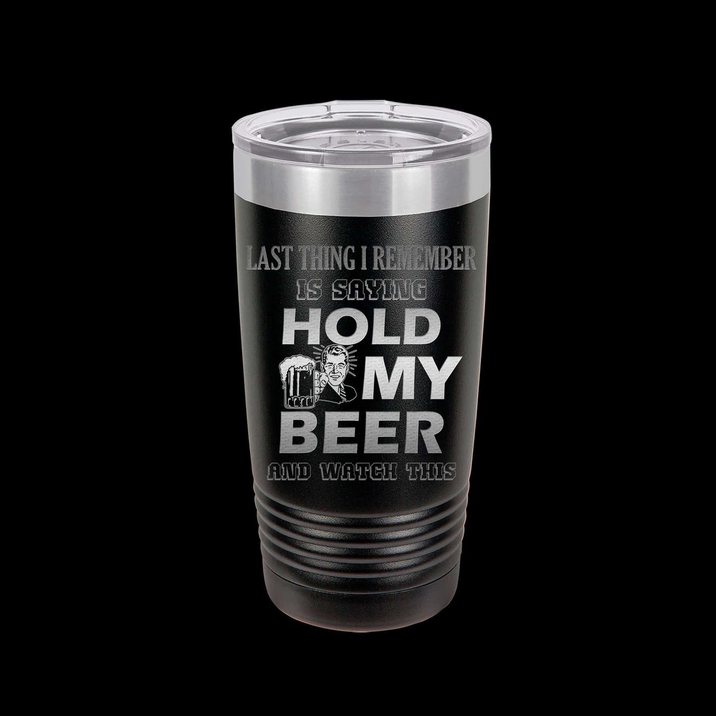The Designcraft Studio Hold My Beer And Watch This Travel Mug, Stainless Steel, Powder Coated Tumbler, Polar Camel, Engraved, Coffee Mug, Fun Gift