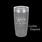 The Designcraft Studio Hold My Halo I'm About To Do Unto Others Travel Mug, Stainless Steel, Powder Coated Tumbler, Polar Camel, Engraved, Coffee Mug, Fun Gift