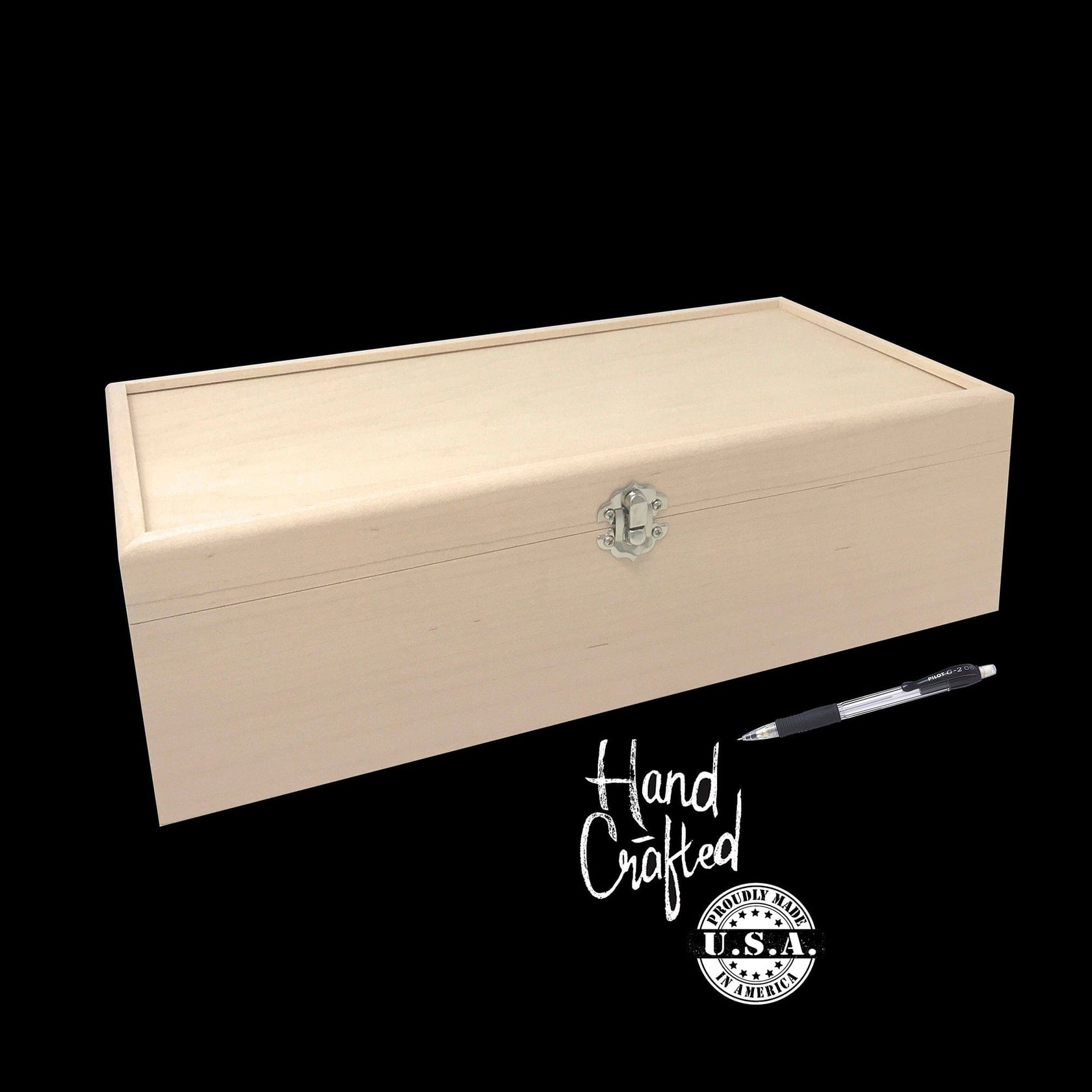 Unfinished Wood Box with Hinged Lid The Designcraft Studio