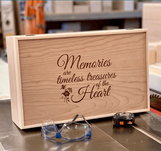 The Designcraft Studio Memory Boxes Extra Large Wood Box with Lid-Engraved Memories are Timeless-Handmade-Gifts-Memory Box-Keepsake Box-Personalized-Couple Anniversary Gift