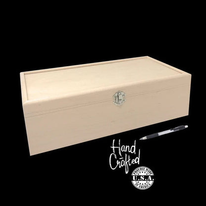 The Designcraft Studio Memory Boxes Personalized Keepsake Box 13 3/4 x 7 1/4 x 4, Handmade Wood Storage Box, Custom Engraved Memory Box, Unfinished Wooden Box