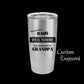 The Designcraft Studio Only The Best Dads Get Promoted To Grandpa Travel Mug, Stainless Steel, Powder Coated Tumbler, Polar Camel, Engraved, Coffee Mug, Dad Gift