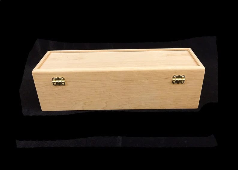 The Designcraft Studio Personalized Wedding Wine Box w/ Hinges & 2 Locks- Holds 1 Bottle of Wine