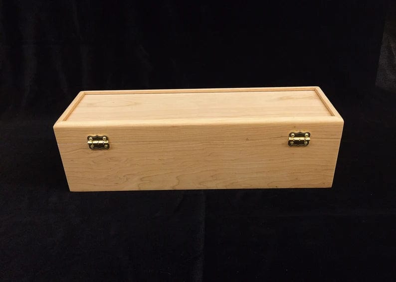 The Designcraft Studio Personalized Wedding Wine Box w/ Hinges & 2 Locks- Holds 1 Bottle of Wine