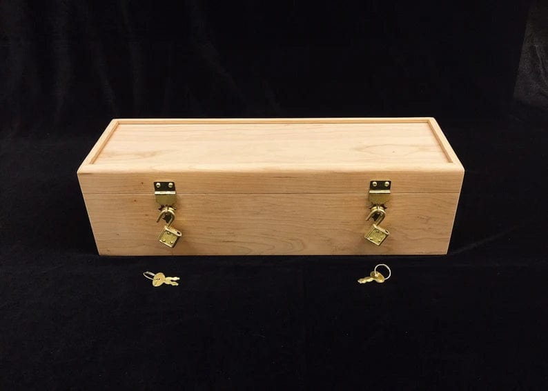 The Designcraft Studio Personalized Wedding Wine Box w/ Hinges & 2 Locks- Holds 1 Bottle of Wine