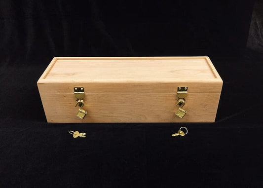 The Designcraft Studio Personalized Wedding Wine Box w/ Hinges & 2 Locks- Holds 1 Bottle of Wine