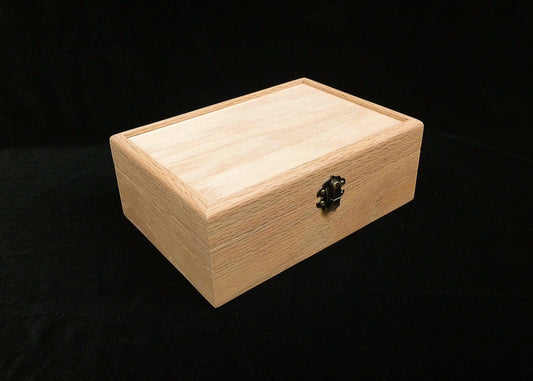The Designcraft Studio Plain Wood Box Unfinished Wood Box with Hinge and Latch 8 x 6 x 3 Personalized Laser Engraving Available