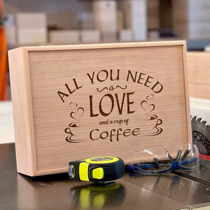 K-Cup Storage Box | All You Need Is Love And Coffee | Our Classic Handmade Design | The Designcraft Studio | Keurig Storage Idea - The Designcraft Studio