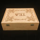 The Designcraft Studio Tea Boxes Unfinished Wooden Engraved Tea Box with Hinges & Latch-12 1/8 x 9 1/4 x 3 3/4-unfinished wood box-engravable wood box-12 compartments