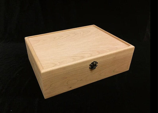 The Designcraft Studio Tea Boxes Wooden Tea Box with Hinges & Latch-12 3/8 x 9 1/2 x 3 3/4-unfinished wood box-ready to finish-engravable wood box-12 compartments