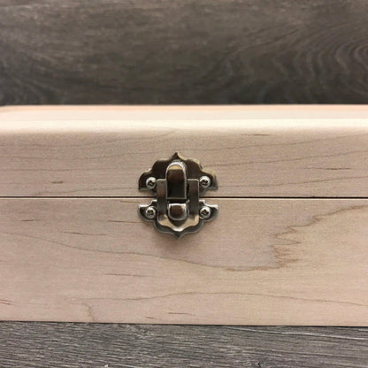 Unfinished Wood Box with Hinge and Latch 13 x 9 x 3 Personalized Laser Engraving Available - The Designcraft Studio