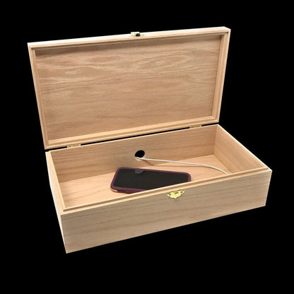 Unplug Box, Custom Engraved Personalized Box, Family Phone Lock Up, Wood Cell Phone Holder, Cell Phone Time Out, Cell Phone Charging Station - The Designcraft Studio