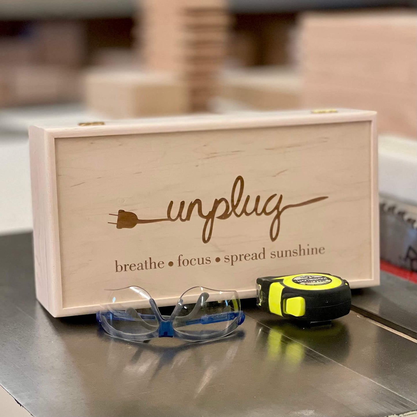 The Designcraft Studio Unplug Box Unplug Box, Custom Engraved Personalized Box, Family Phone Lock Up, Wood Cell Phone Holder, Cell Phone Time Out, Cell Phone Charging Station