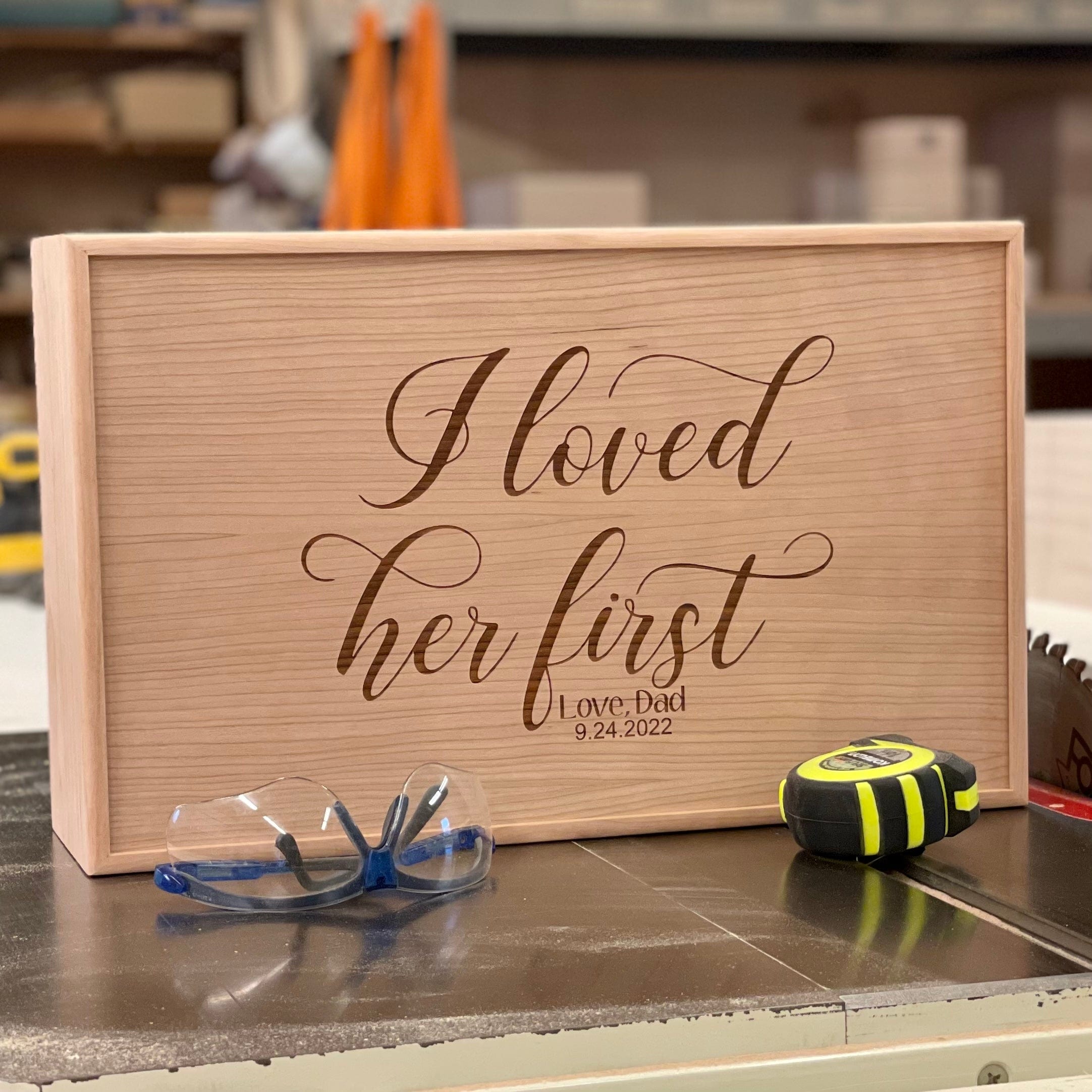 Handmade Extra Large Wood Box with Engraved Lid - Perfect Wedding Gift –  The Designcraft Studio